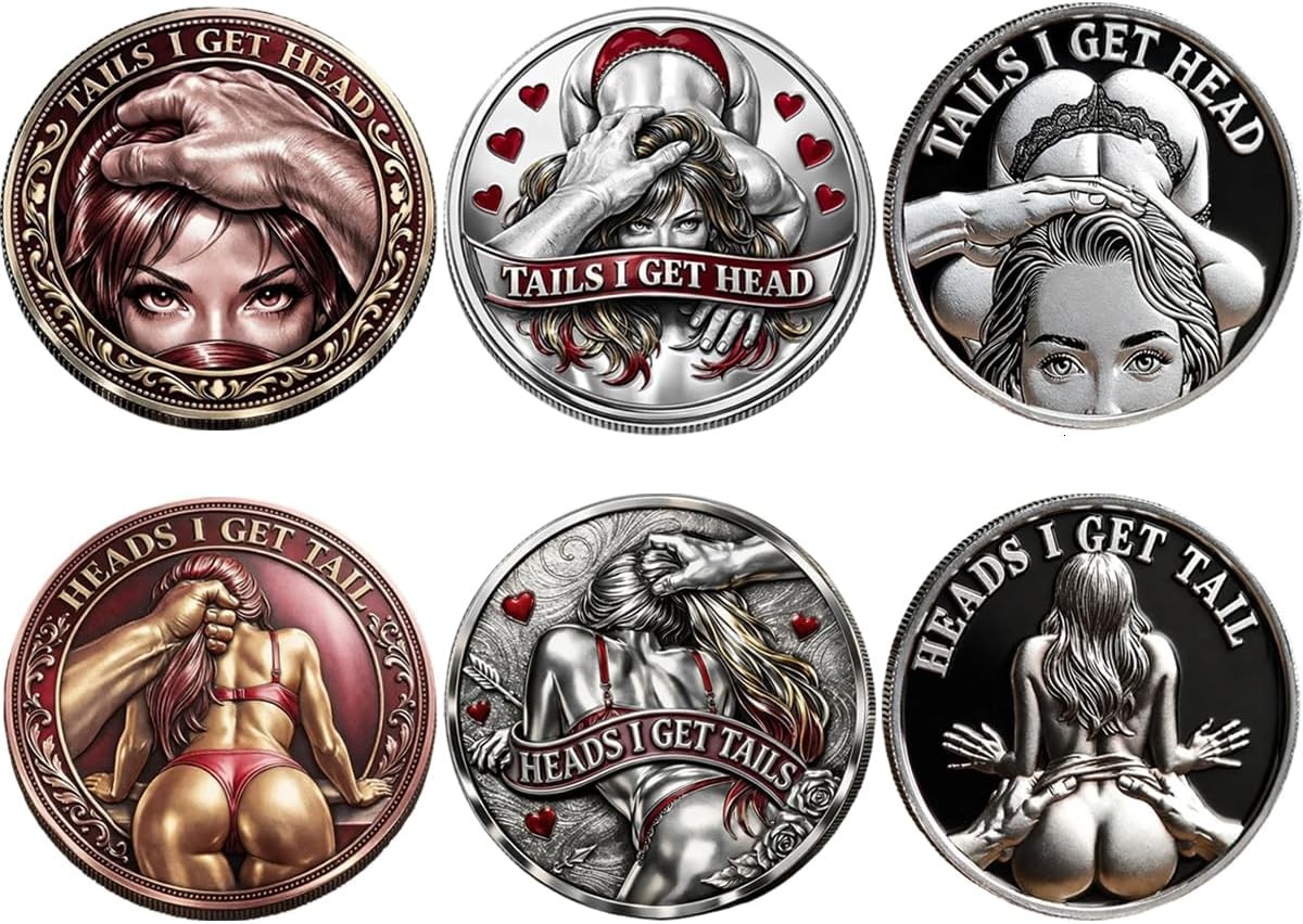 3PCS Heads I Get Tail Coin, Tails I Get Head Coin, Funny “Heads or Tails” No
