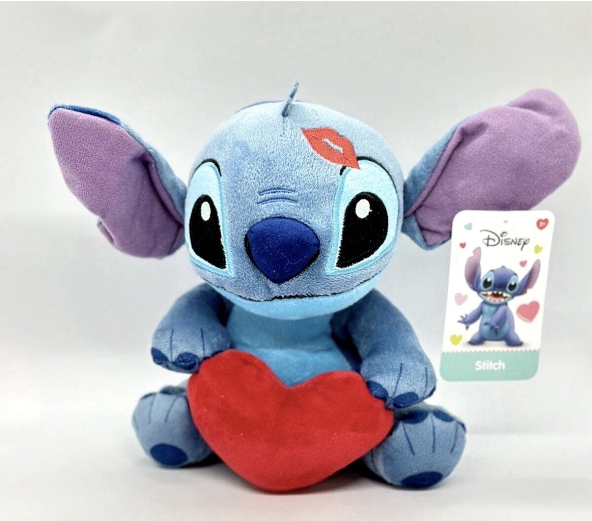 Disney\'s Lilo & Stitch Valentine\'s Day Stitch With Heart Cuddly Plush 8in NWT