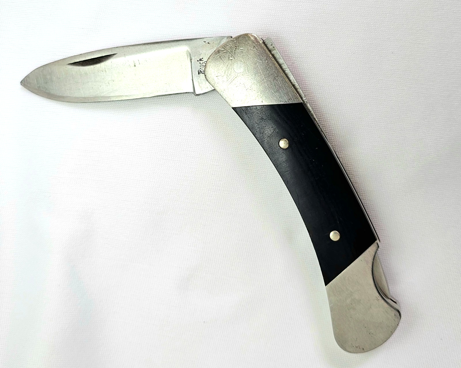 VINTAGE Script Buck 500 Folding Knife Pre 1986 USA VGUC