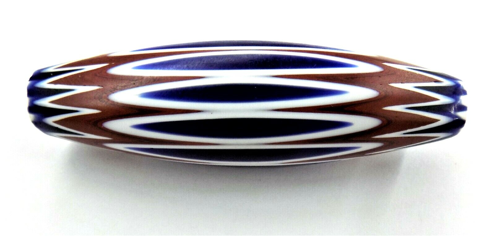 Monster Chevron Oval African Trade Bead  21 x 70mm  Bg 18  C101  Italian