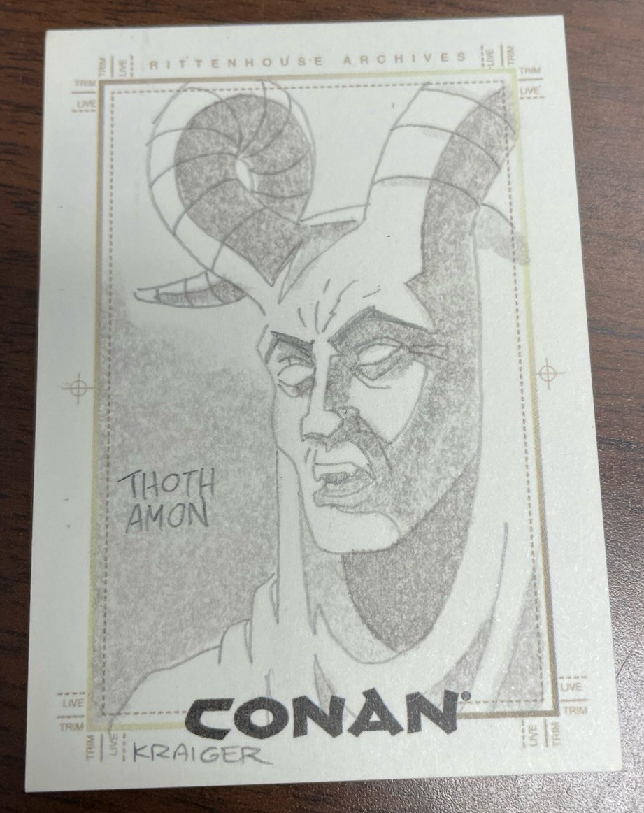 2004 Conan Art of Hyborian Age Complete 72 Card Set + Kraiger Thoth-Amon Sketch