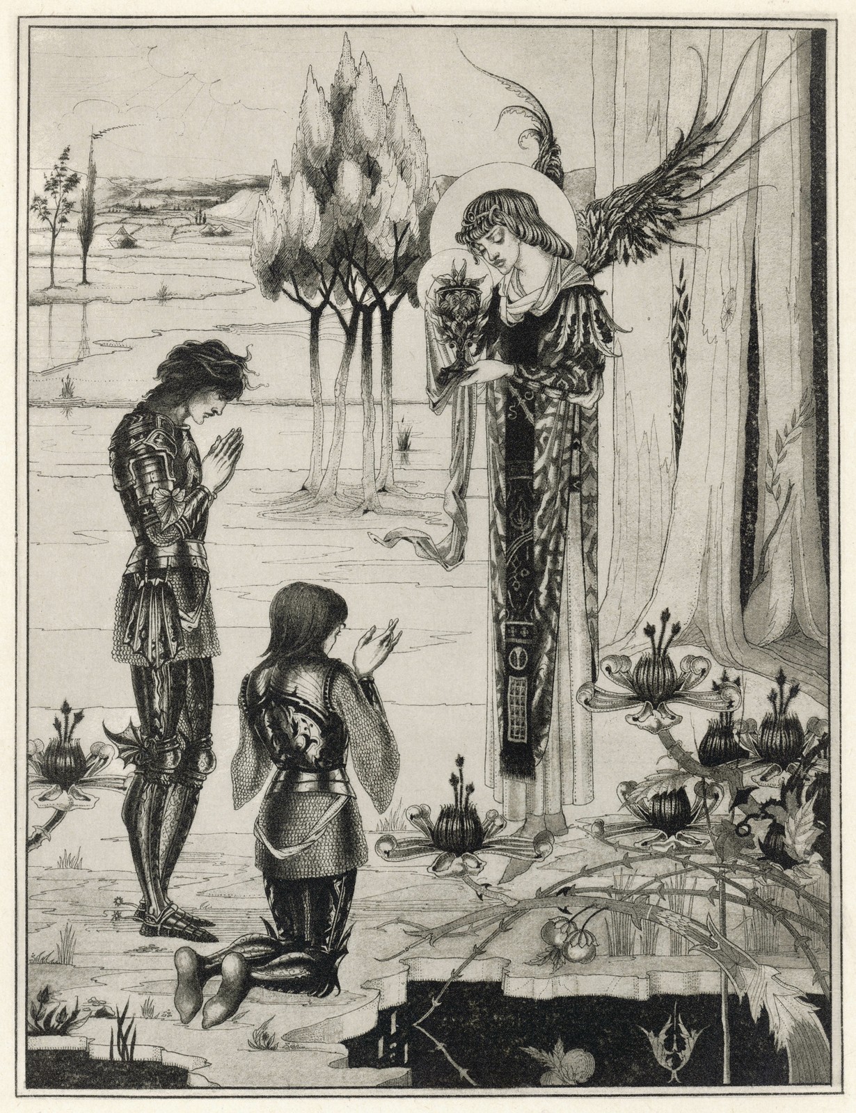 Beardsley Le Morte d'Arthur 1893 Vintage Art Illustration Reprint Wall Art