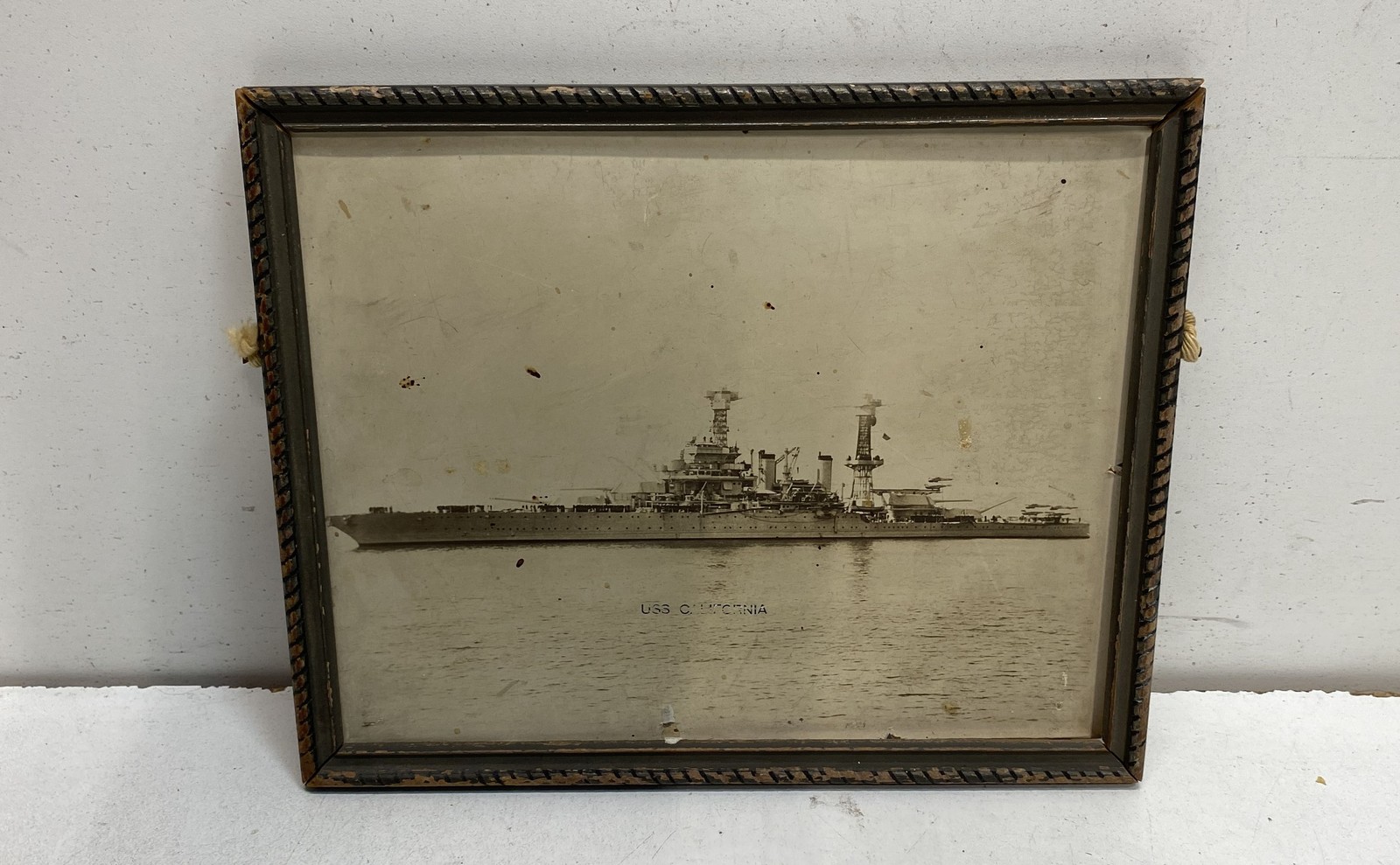 Vintage USS California Battleship Sepia Photo 11x9 \