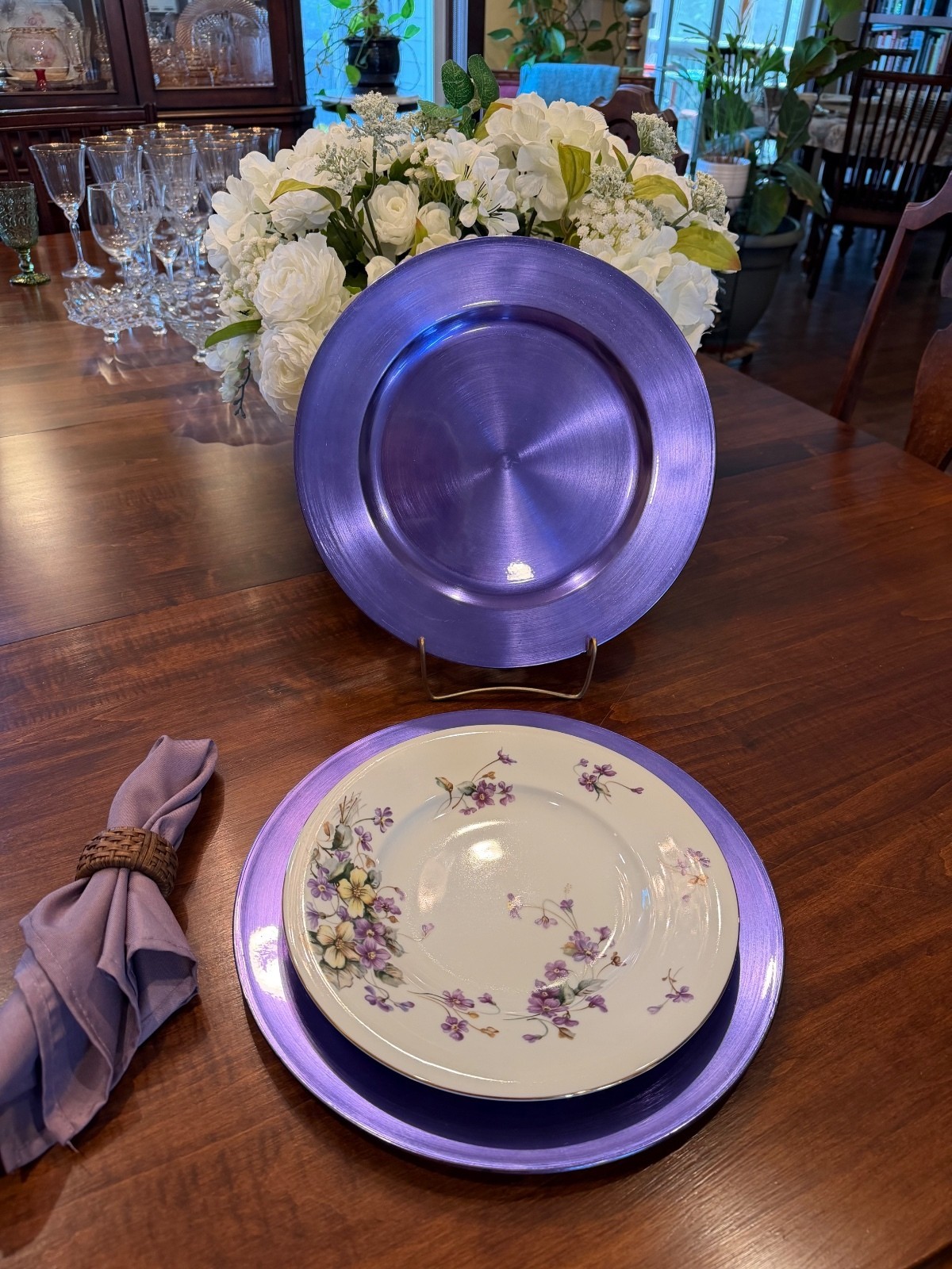 Allgala Purple Charger Plates Set of 6 | 13” Metallic Lavender Chargers Allgala Purple Charger Plates Set of 6 | 13” Metallic Lavender Chargers