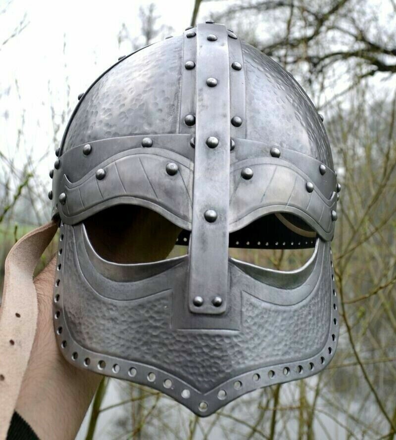 18GA Steel Vigdis Viking Helmet SCA LARP Medieval Reproduction Armor Gift 18GA Steel Vigdis Viking Helmet SCA LARP Medieval Reproduction Armor Gift