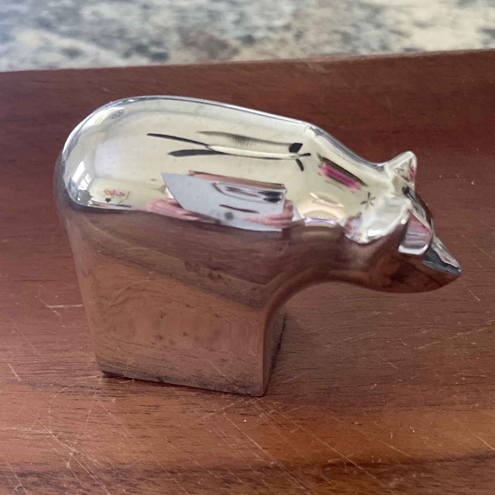 Vtg 1970's Dansk Bear Silver Zoo By Gunnar Cyren Animal Silver Plate Paperweight