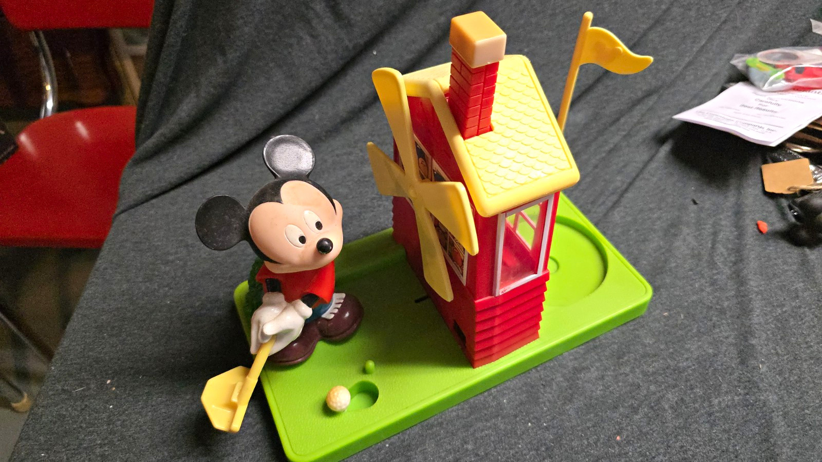 Vintage 1990s Disney Mickey Mouse Golf Windmill Gumball Machine - Works