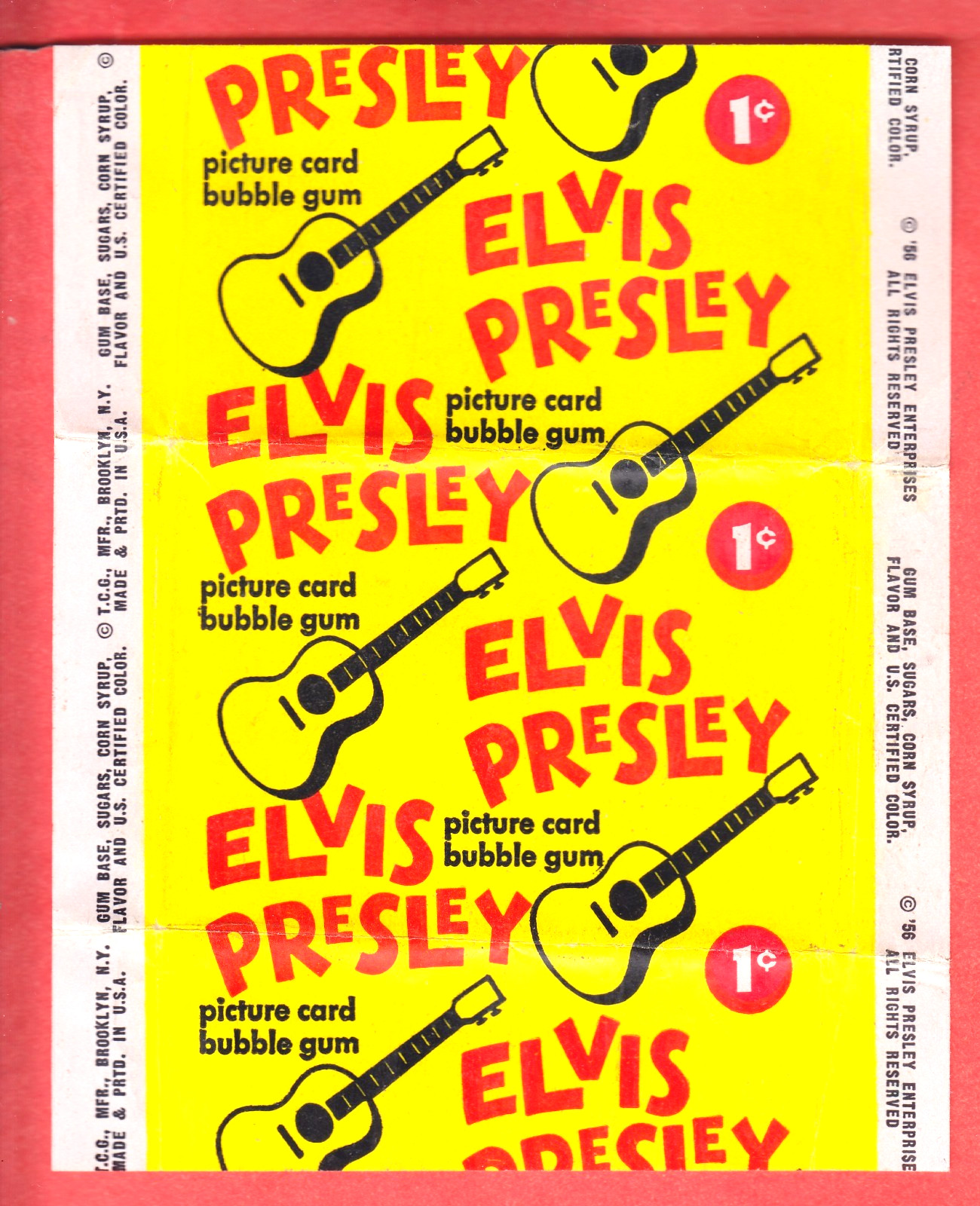1956 TOPPS   ELVIS PRESLEY    1 cents    WAX WRAPPER   NM/MT-MINT
