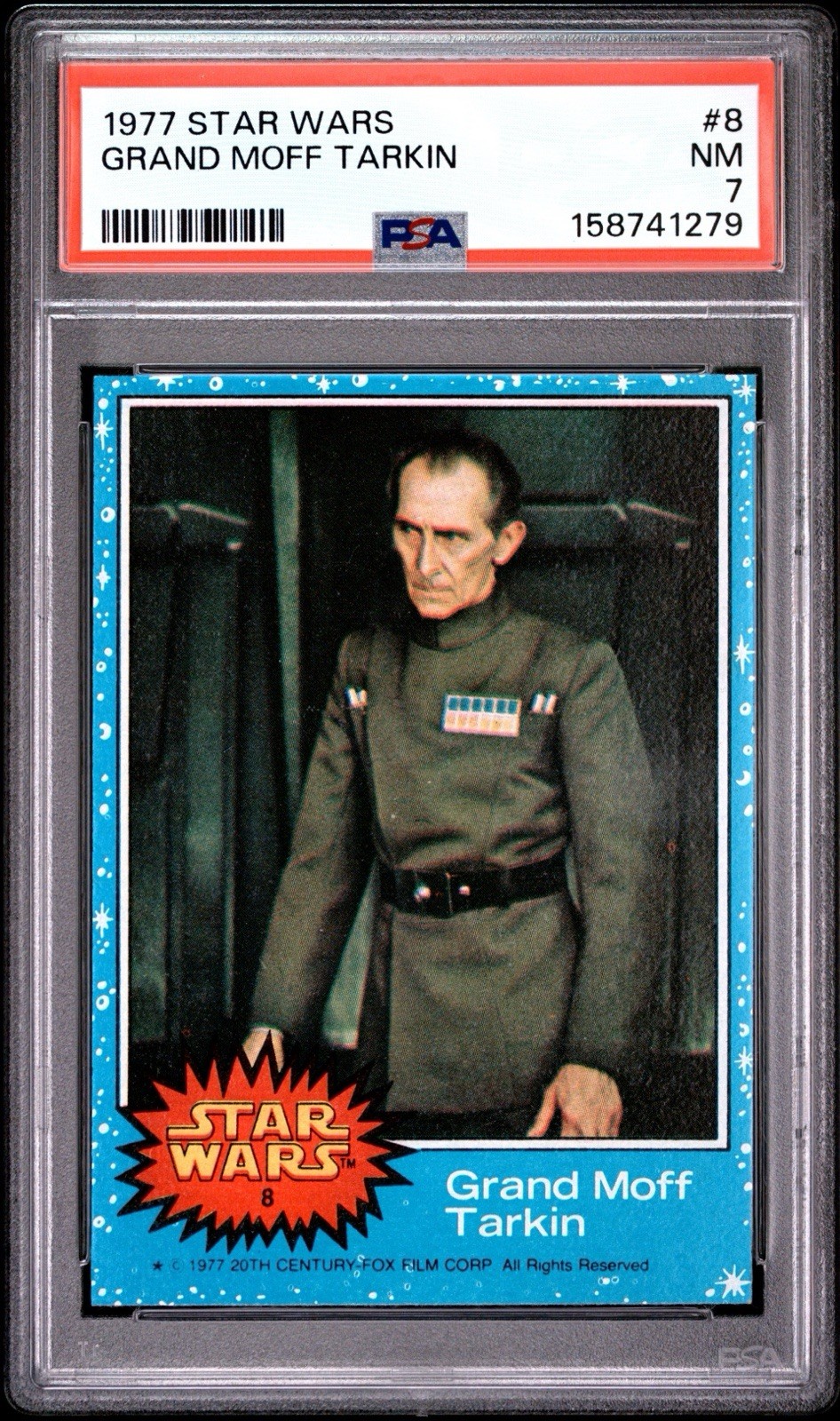 1977 Topps Star Wars Grand Moff Tarkin #8 Rookie RC PSA 7 NM 1977 Topps Star Wars Grand Moff Tarkin #8 Rookie RC PSA 7 NM