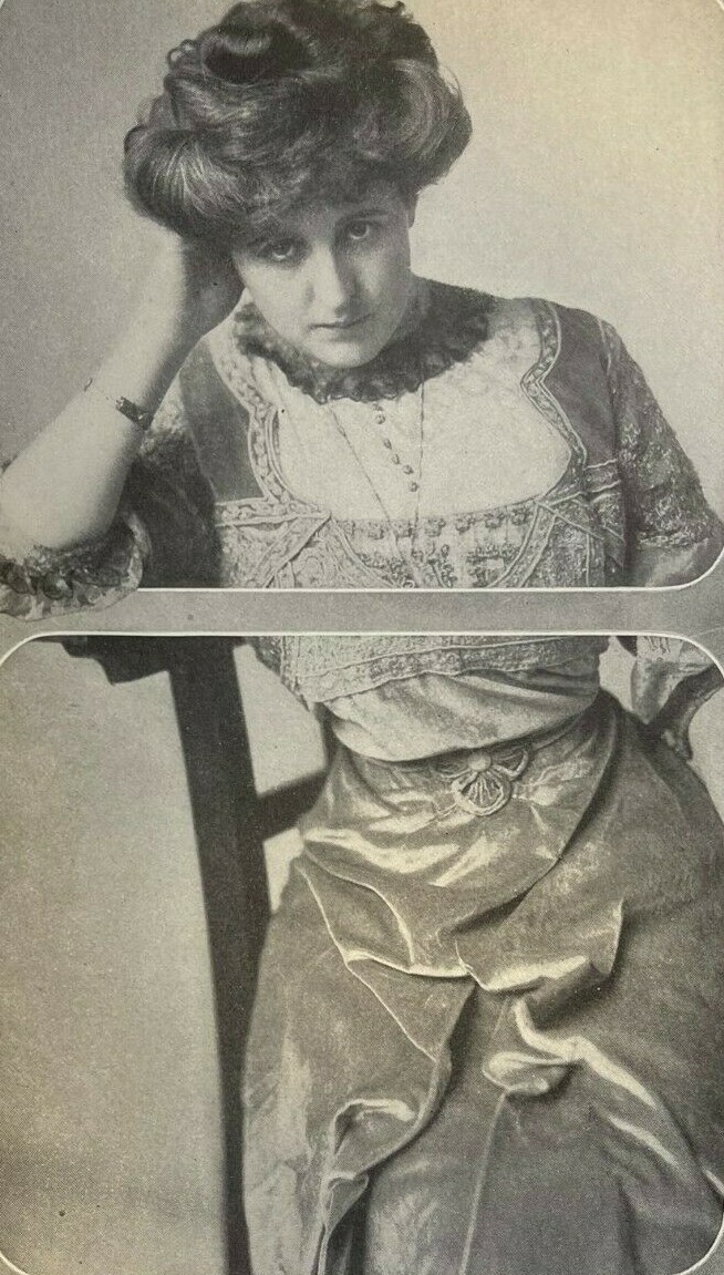 1908 Vintage Magazine Illustration Actress Margaret Anglin
