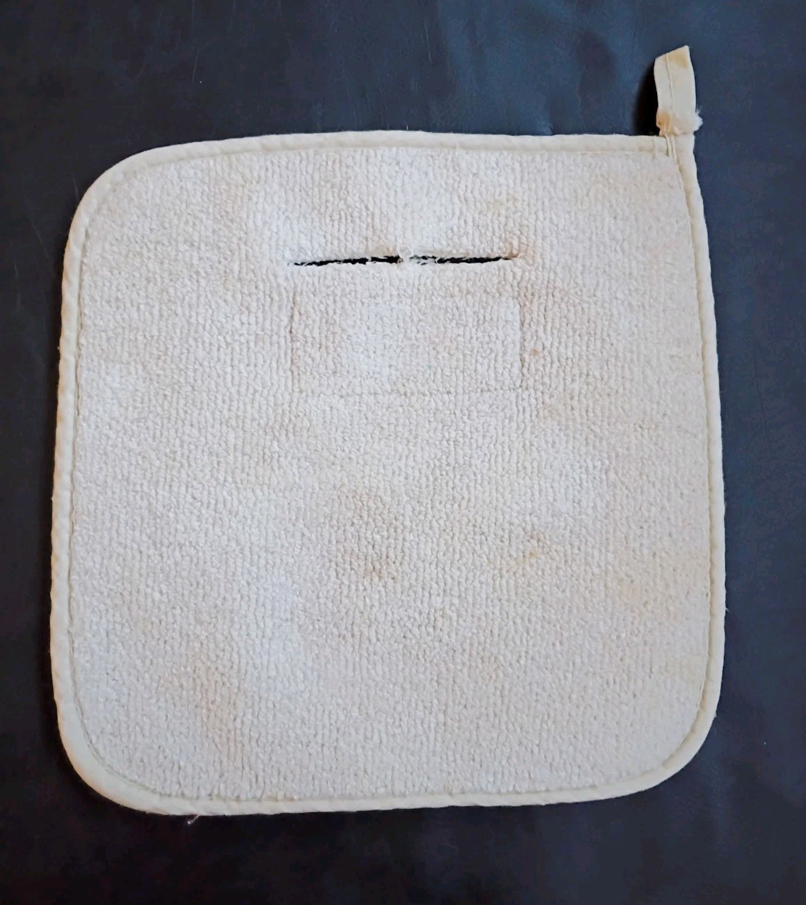 Vintage Pampered Chef Oven Pad Cream Beige Cotton Terry Cloth #1335 Hard To Find