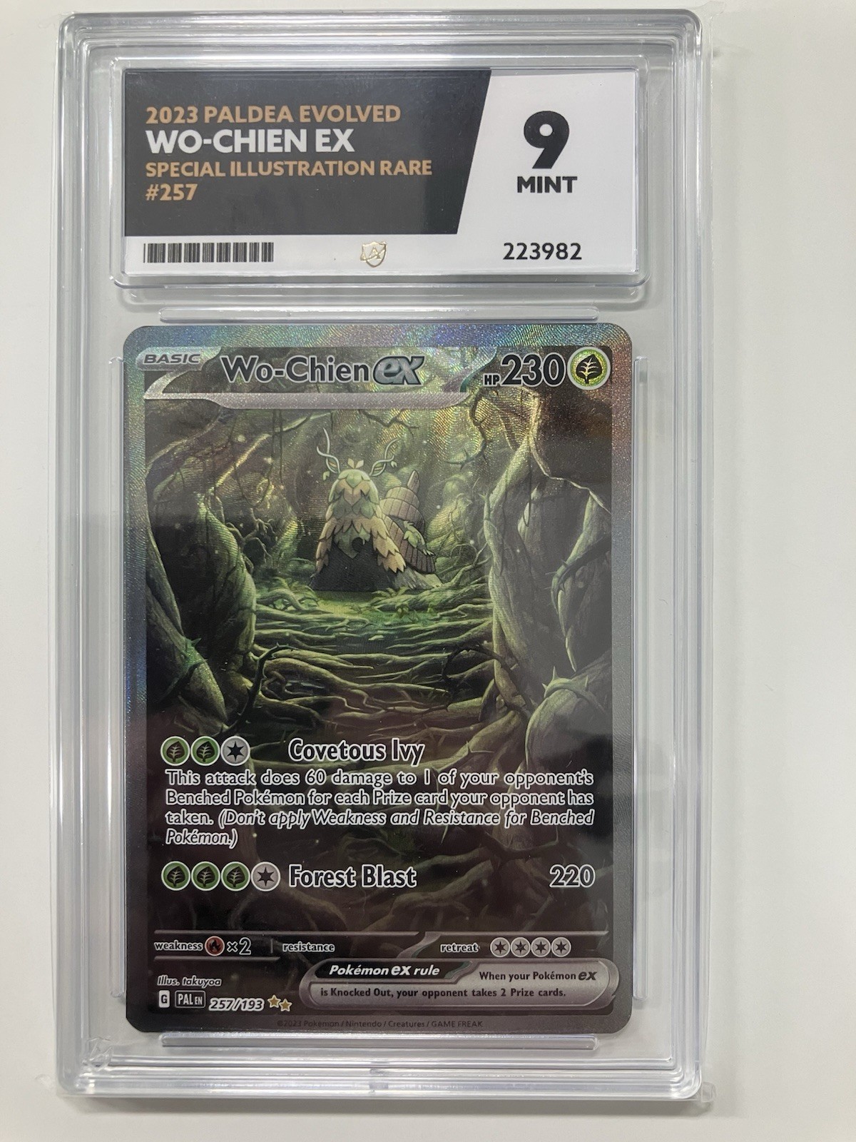 Pokemon-Wo-Chien Ex 257/193-Special Illustration Rare-ACE 9 Graded-2023