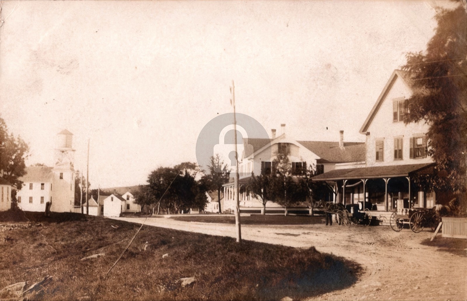 c1907 Street W Rutland Massachusetts MA Church Wagon RPPC Photo Postcard COPY