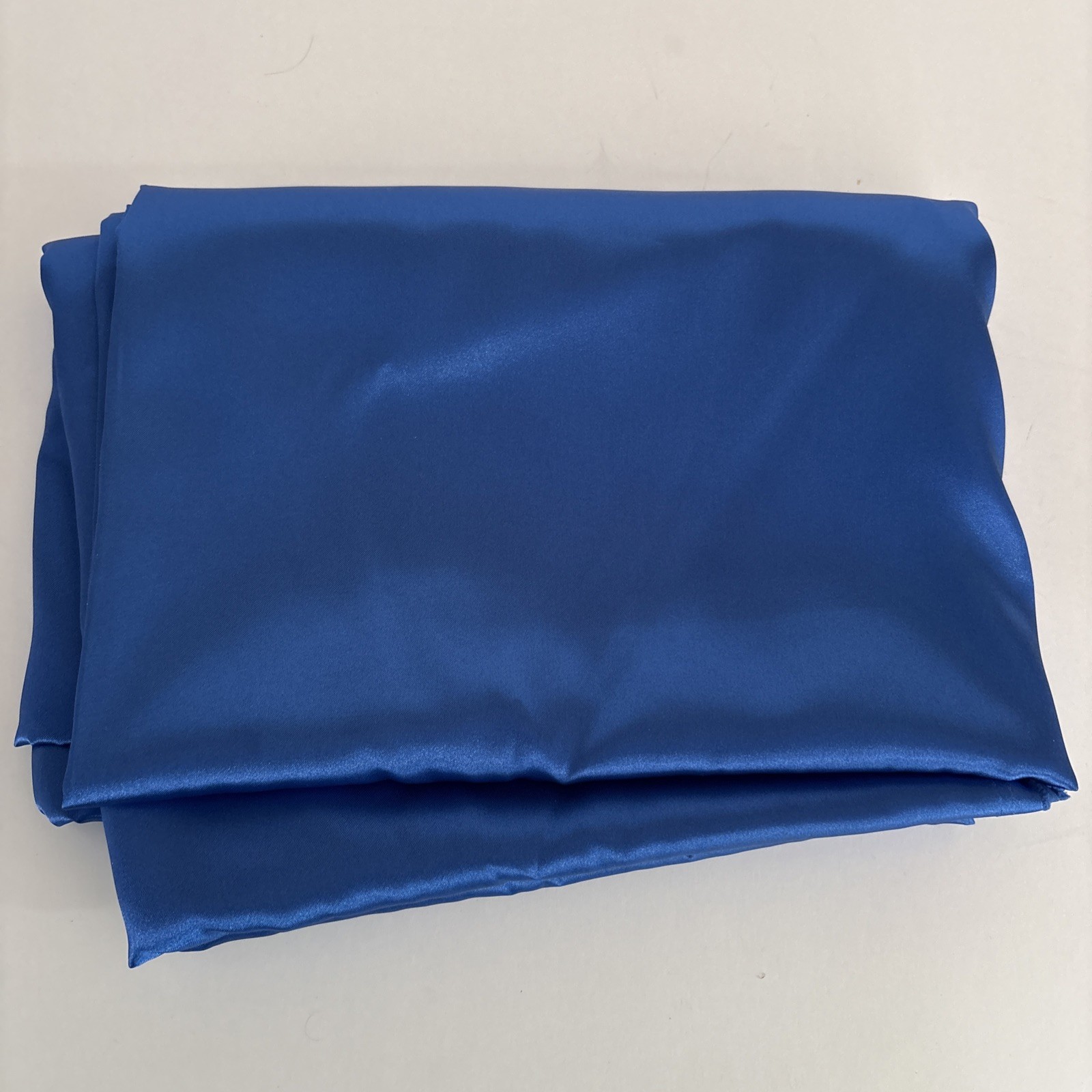 2 YARDS OF SHINY BLUE SATIN FABRIC - New - 