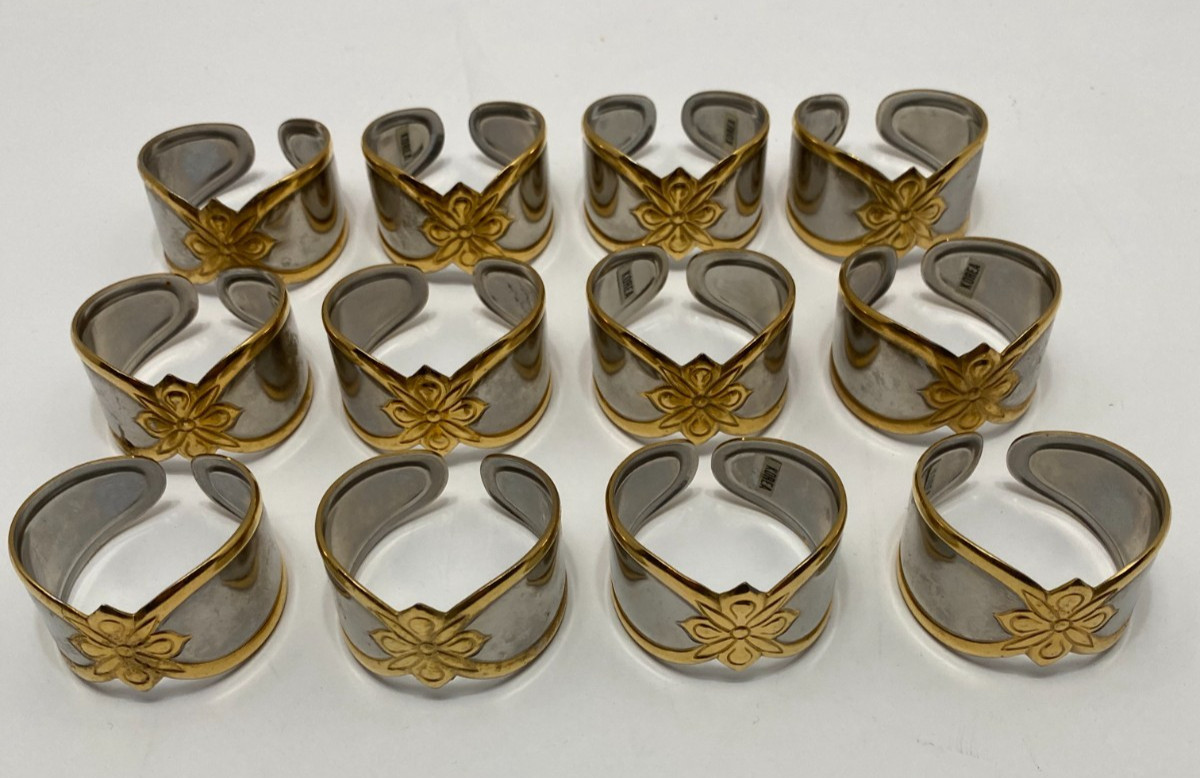 Gorham Stainless Steel Napkin Rings Set of 12