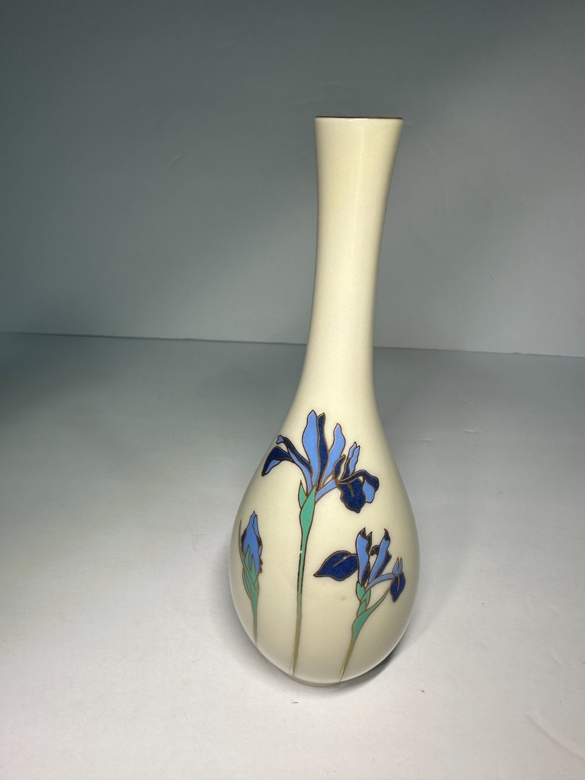 Vintage Otagiri Iris Rhapsody Bud Vase Blue Flower
