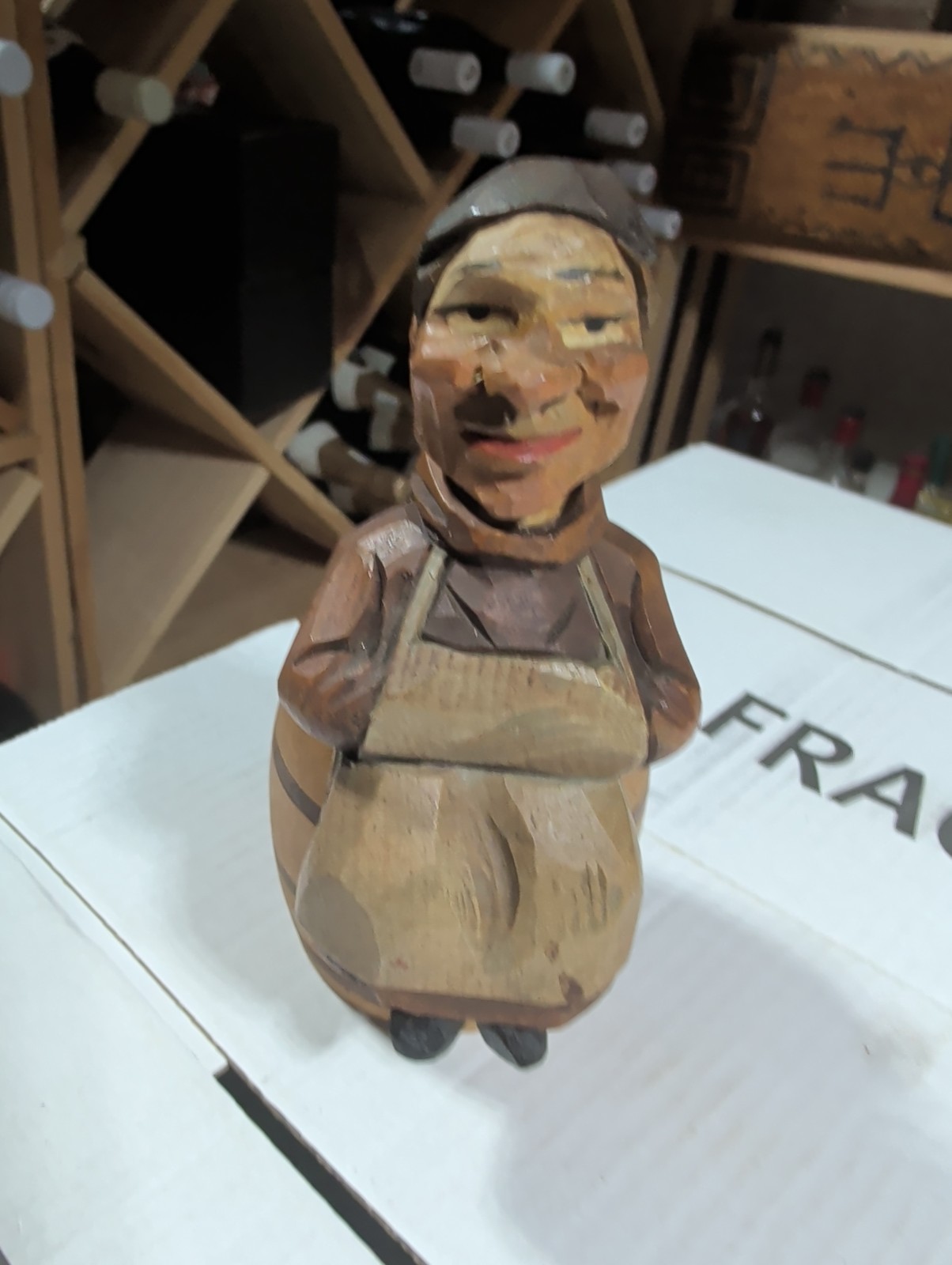 RARE Trademarked/Labeled  ANRI Monk & Wine Jug On Cask / Corkscrew & Btl Opener