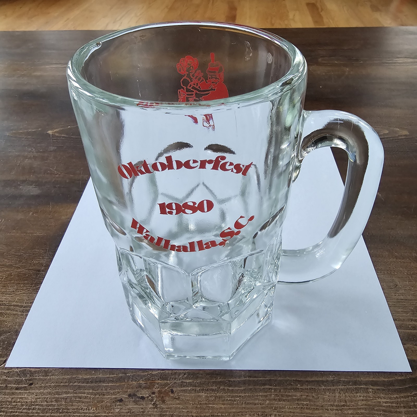 Oktoberfest Beer Mug Glass Vintage 1980 Walhalla SC Celebrate German Heritage