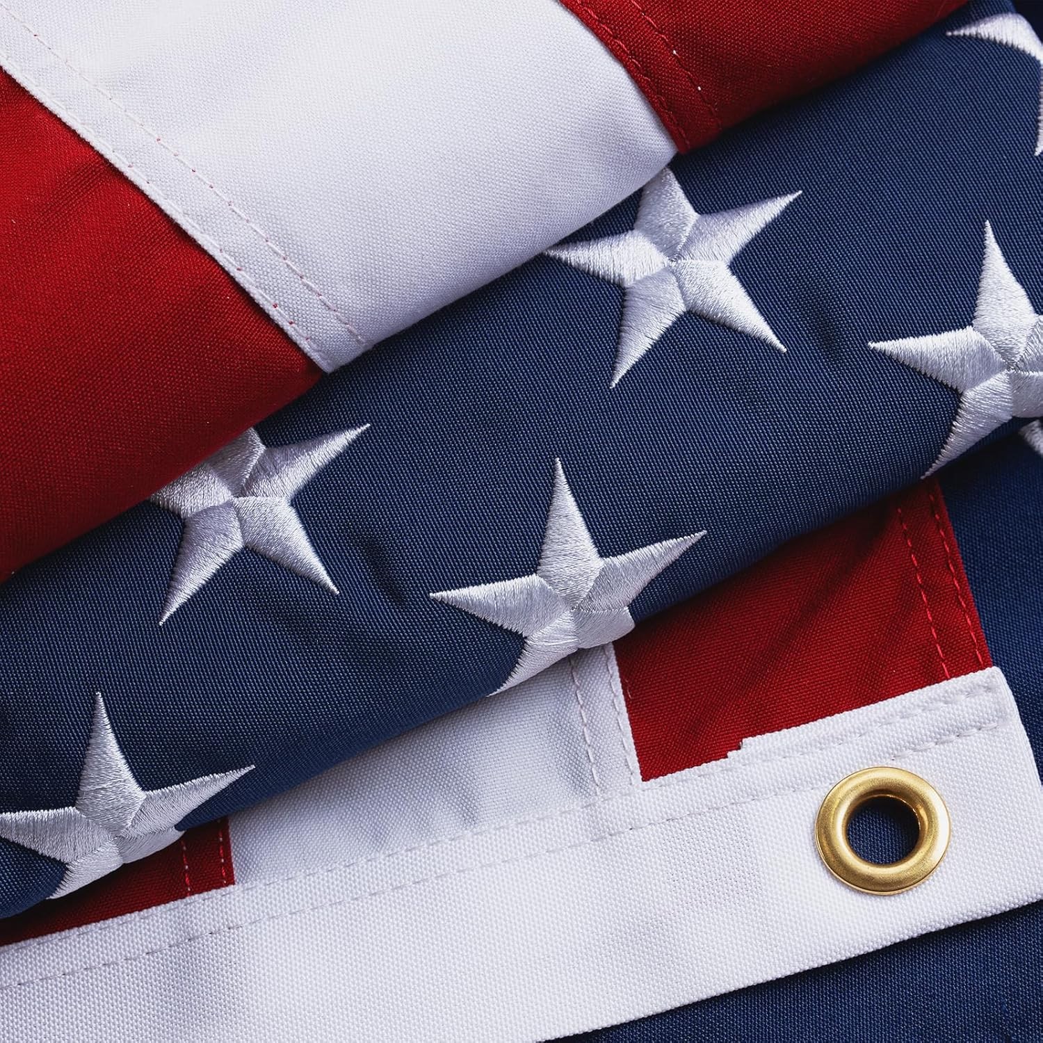 100% Cotton American Flag 3x5 Ft Heavy Duty Outdoor, Fade Resistant, Embroidered 100% Cotton American Flag 3x5 Ft Heavy Duty Outdoor, Fade Resistant, Embroidered