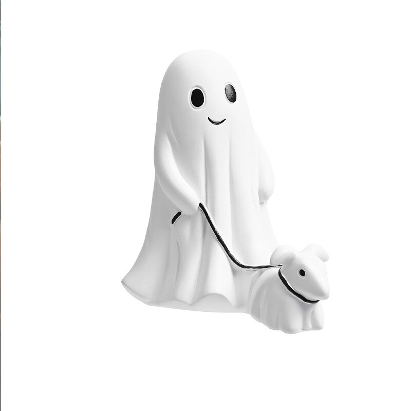 Goblin And Ghoul Ghost Walking Dog Halloween Figurine Spooky Ghost Dog