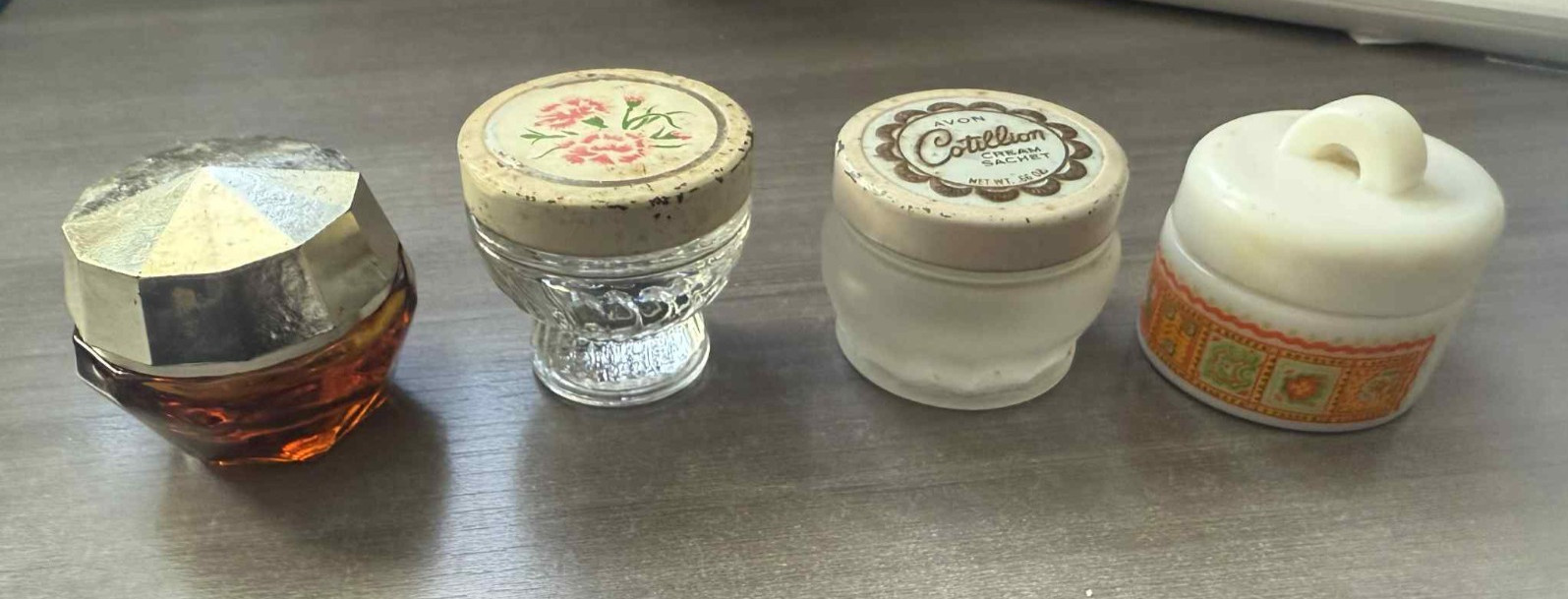 Vintage Avon Cotillion Cream Sachet Jars Collection Empty