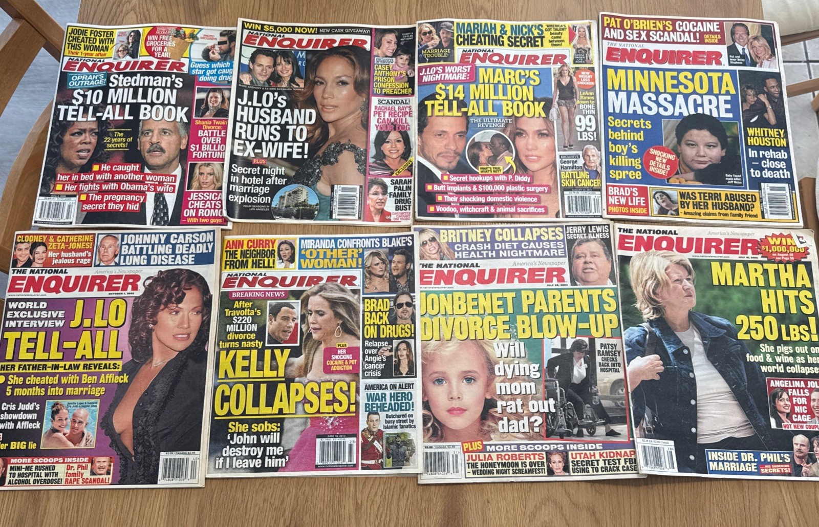 Lot of 8 Vintage National Enquirer & Examiner Newspapers 2002–2013