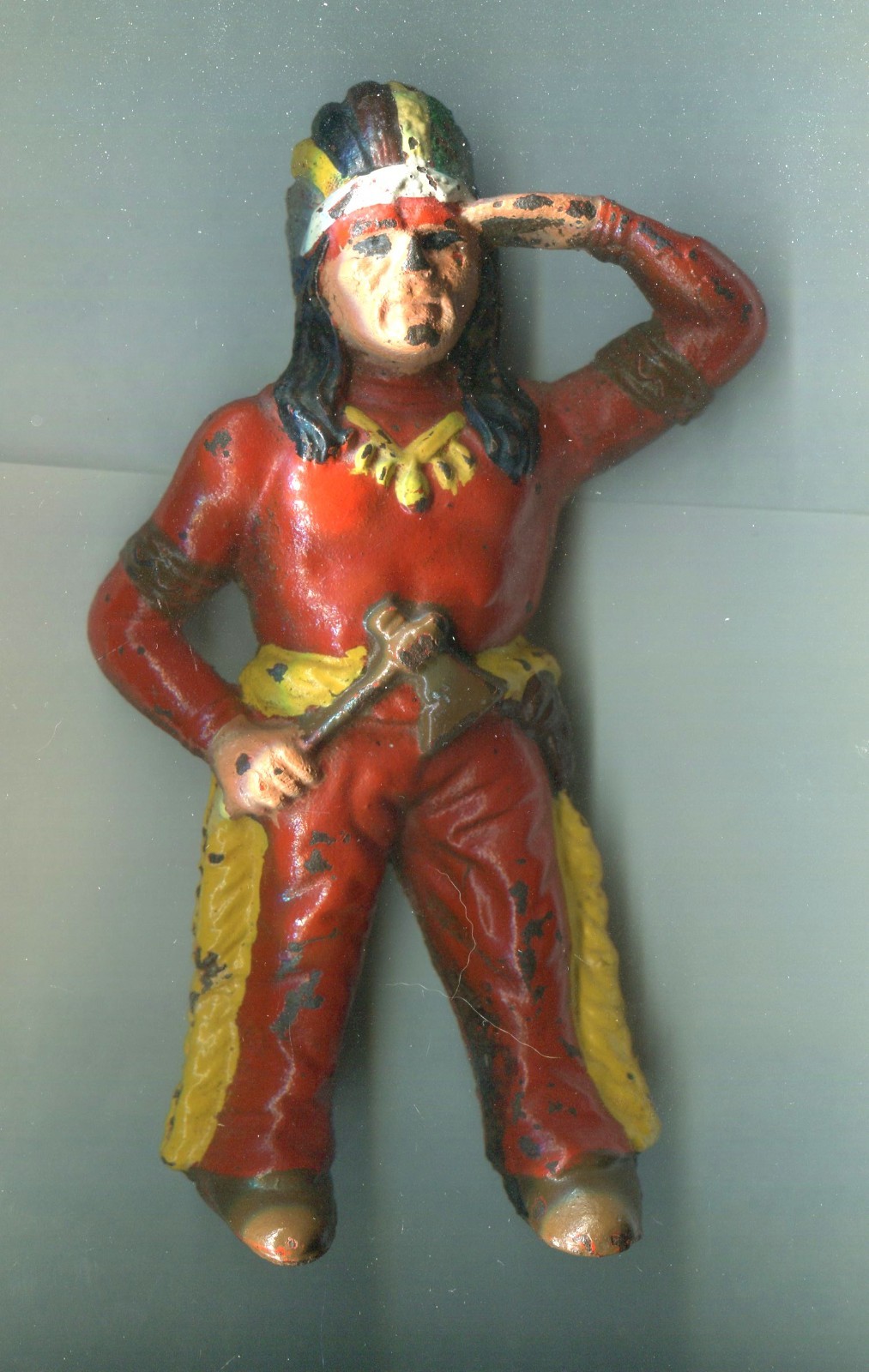 Vintage Antique Indian Holding Tomahawk Indian Bank w Original Paint Hubley? Vintage Antique Indian Holding Tomahawk Indian Bank w Original Paint Hubley?