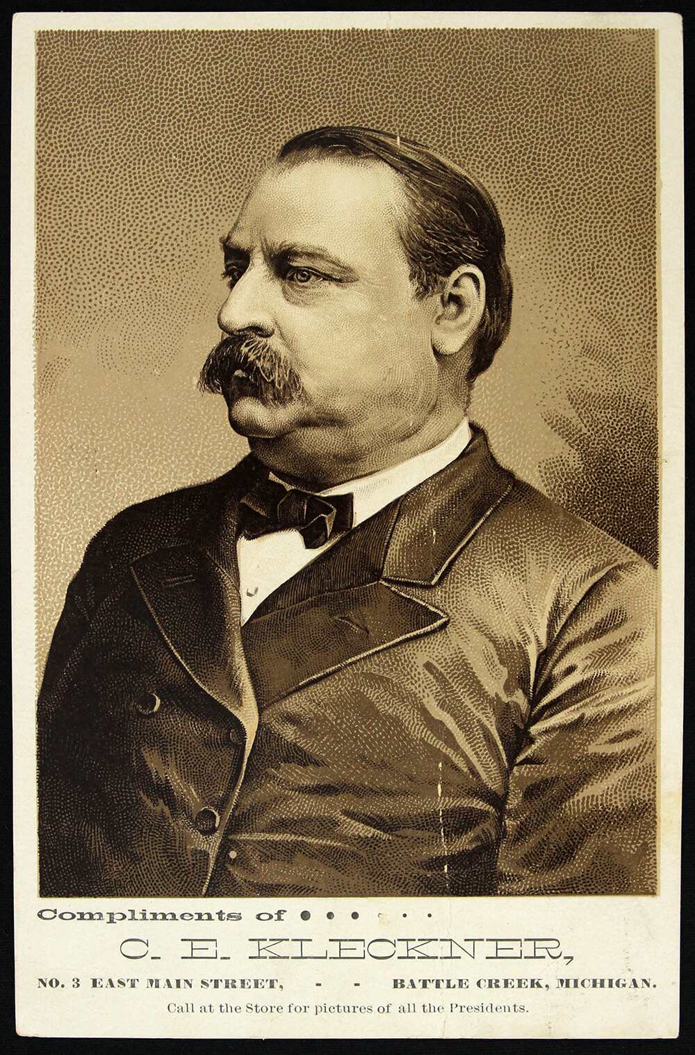 1880s-1890s Grover Cleveland C. E. Kleckner Advertising Card 