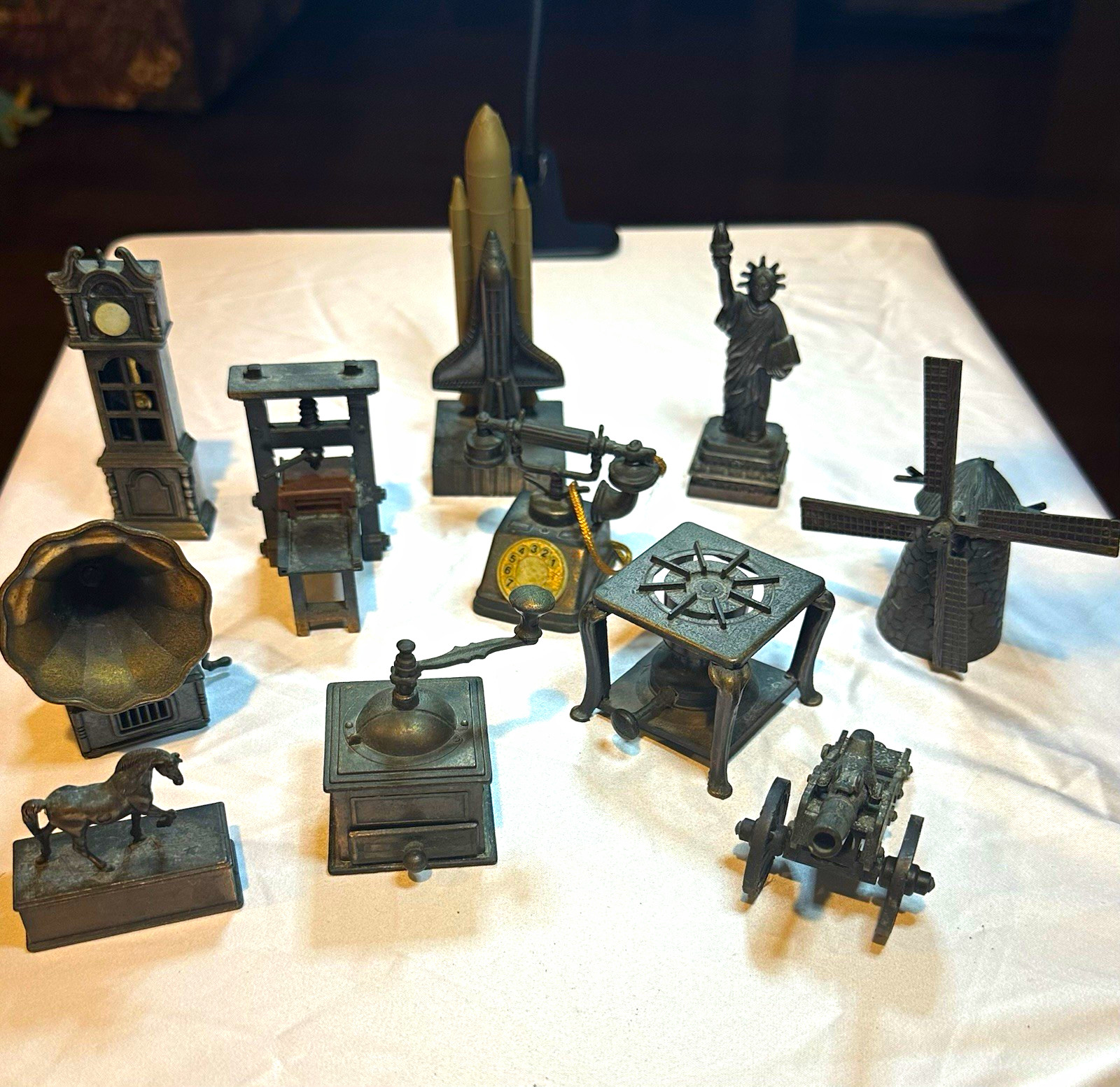 Vintage Hong Kong Die Cast Pencil Sharpeners Lot 11 Miniatures Space Shuttle