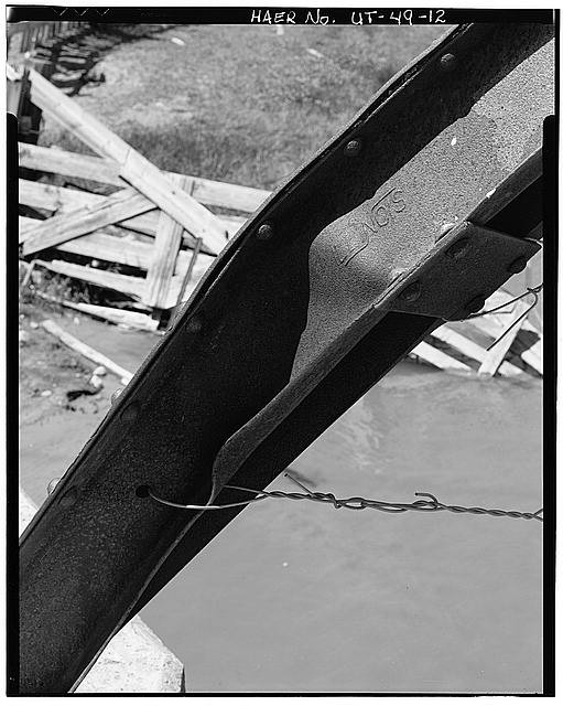 Photo:Henefer Bridge Utah 1949 North Truss Post View West Looking South
