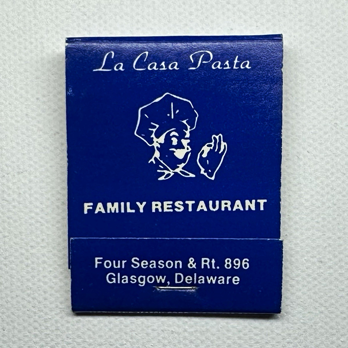 La Casa Pasta Family Restaurant Unstruck Matchbook Glasgow DE Vintage PID86
