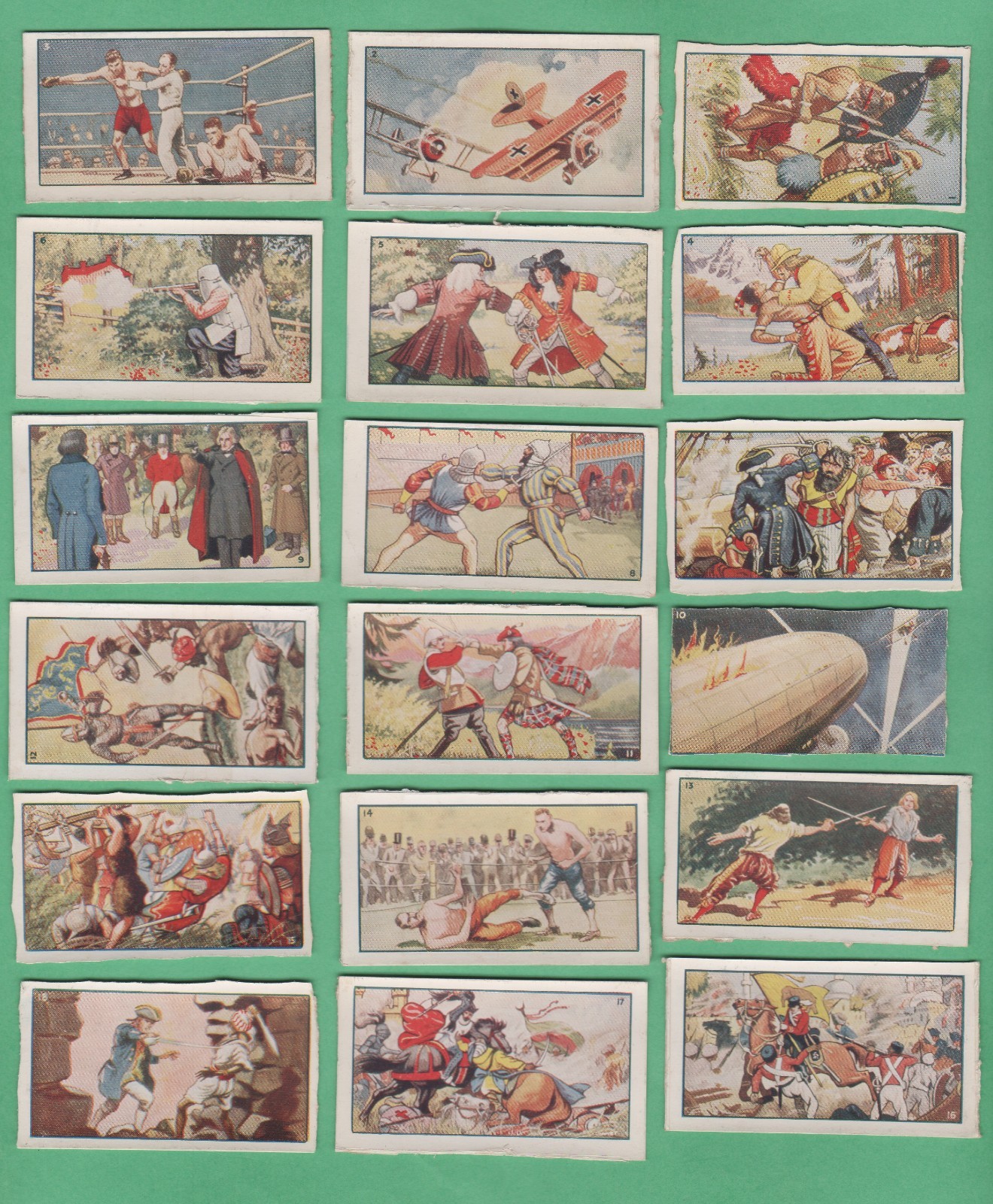1935 D.C. Thomson  Famous Fights   Full 24 Card Set Read END OF BLACKBEARD