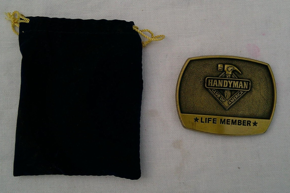 1996 Handyman Club of America Life Member Belt Buckle w Pouch