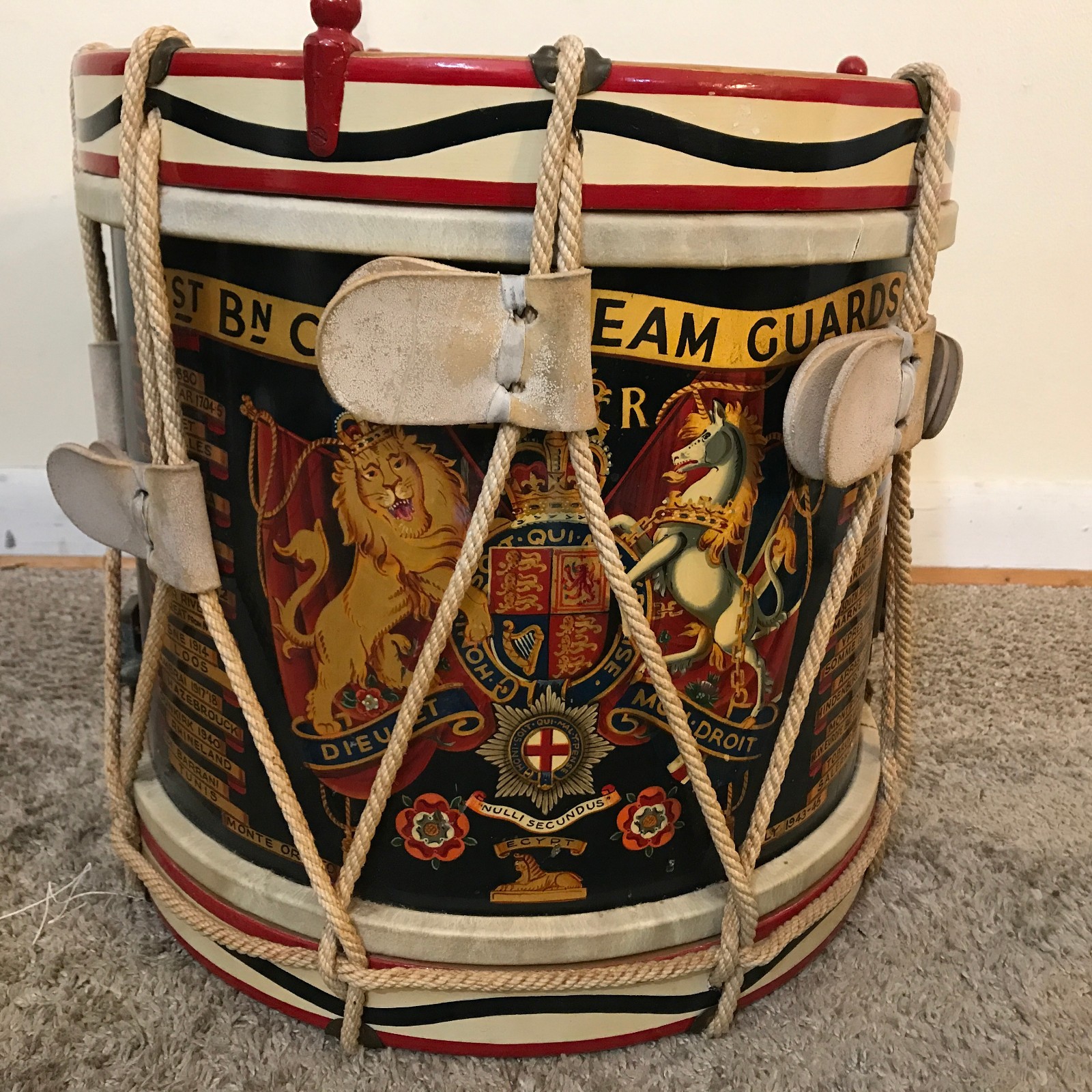 Vintage Coldstream Guards British Military Drum Vintage Coldstream Guards British Military Drum
