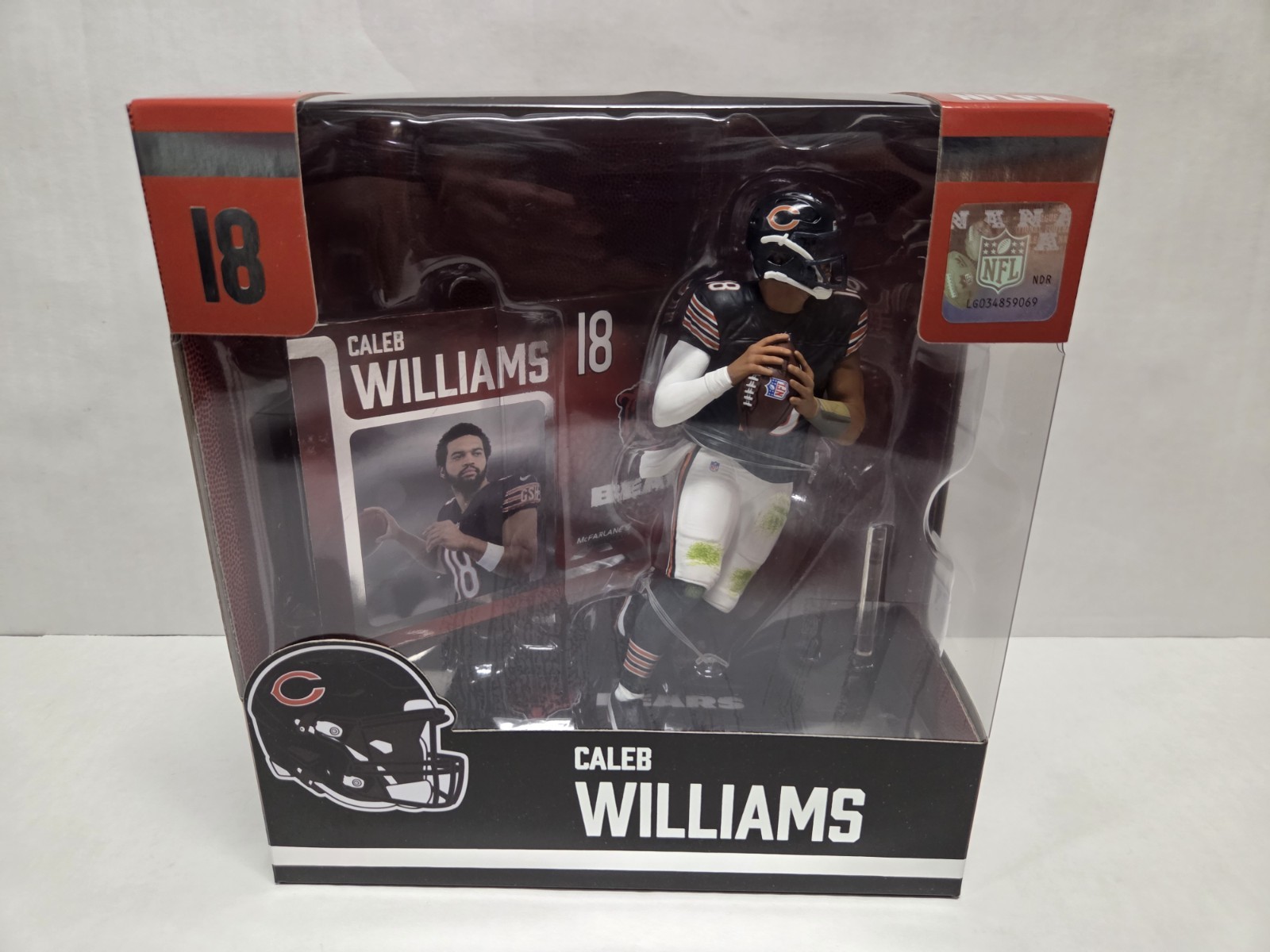 McFarlane Caleb Williams Chicago Bears NFL Figure  7″ Scale Blue Jersey Madden