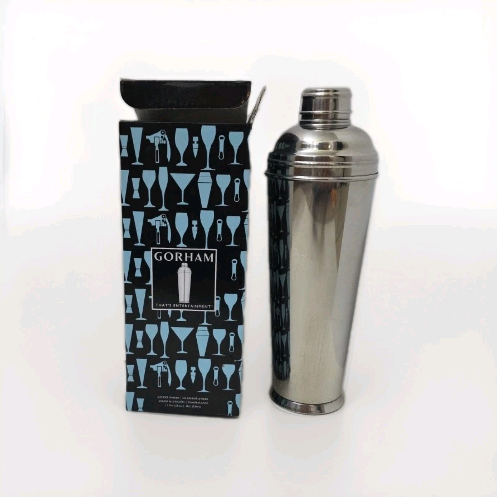 Gorham Cocktail Shaker Stainless Steel Barware Martini Drink Mixer 28 Ounces