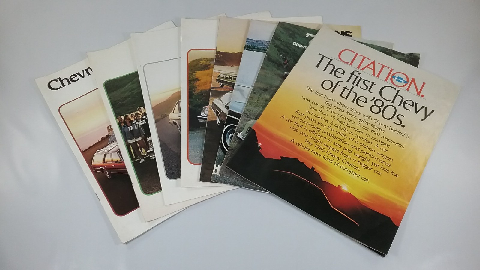Chevy Auto Brochures Lot Vintage 1972 - 1980 Wagons Malibu Nova Monza Citation