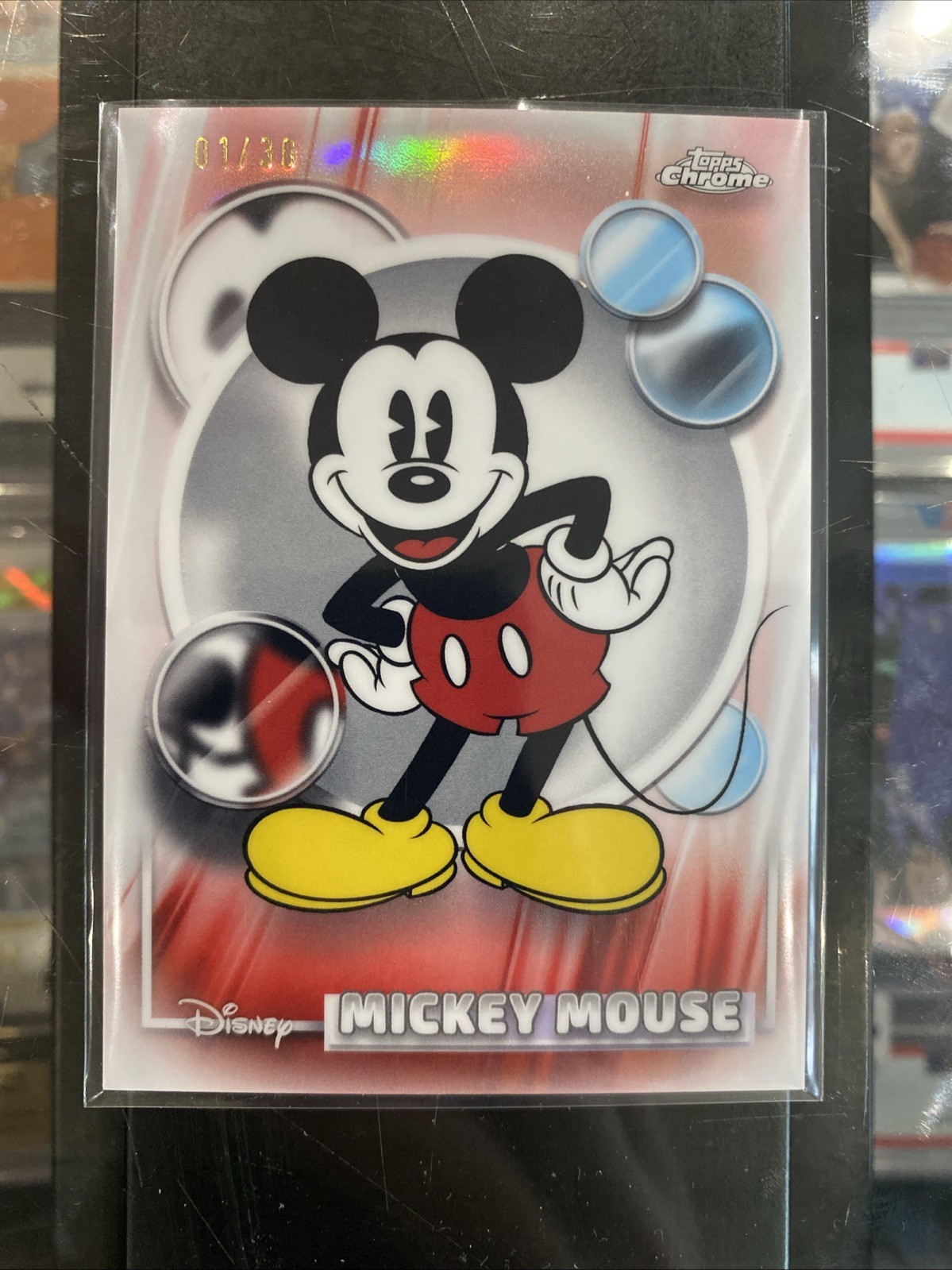 2026 Topps Chrome Disney #50 Mickey Mouse Pearl Refractor /30 Disney Goat 