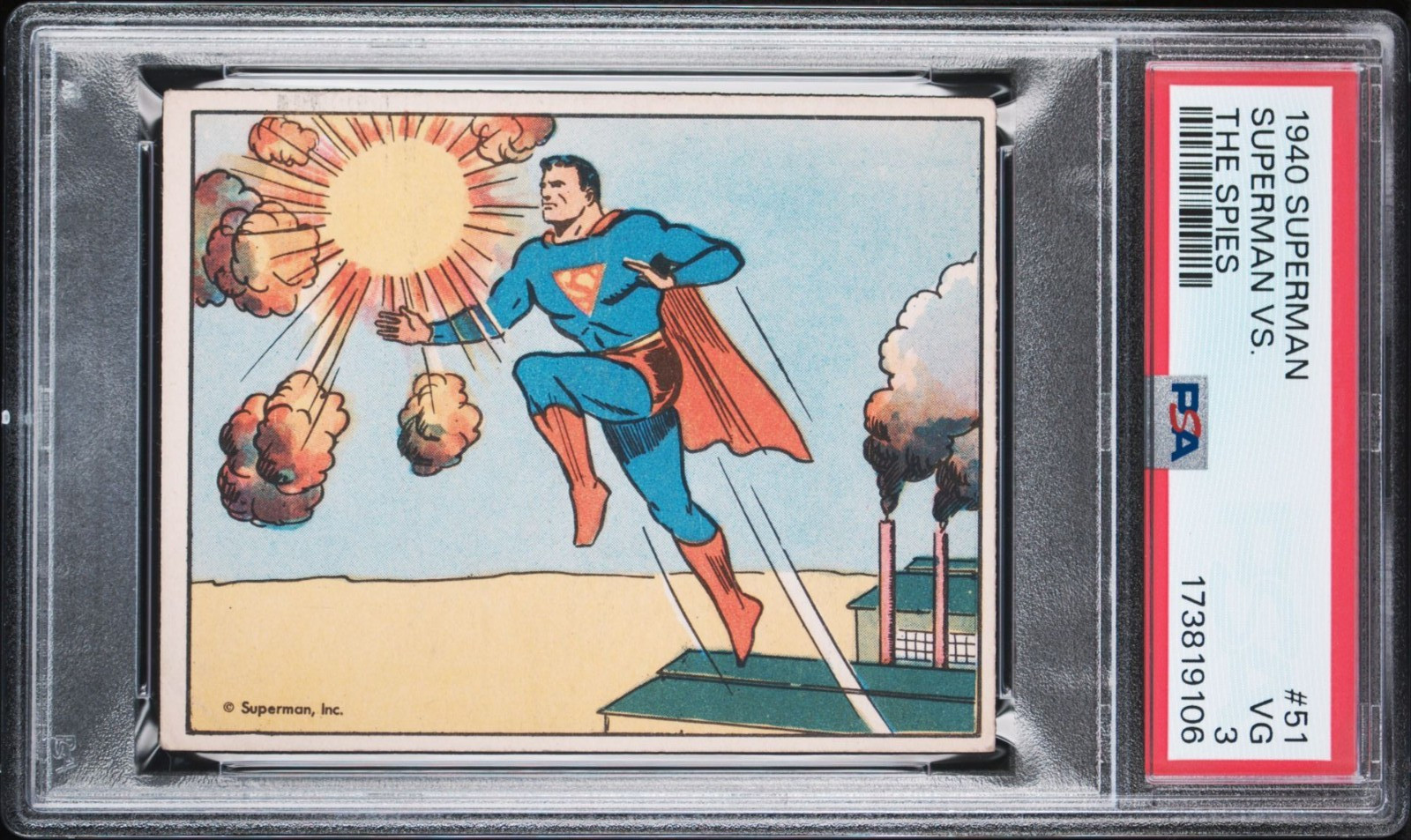 1940 Superman #51 SUPERMAN VS. THE SPIES - PSA 3 - HIGH NUMBER - FRESHLY GRADED