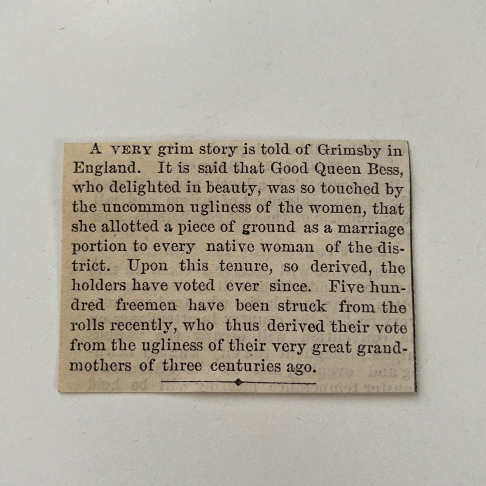 Queen Elizabeth’s Marriage Land Grants ENG 1881 Washington DC Clipping TAJ8-S33