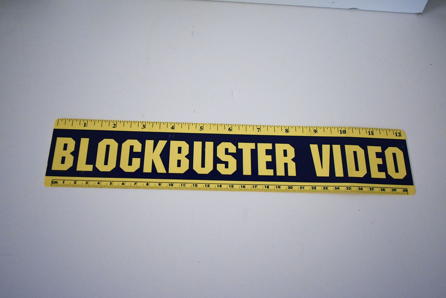 Rare Vintage Blockbuster Video Ad on Flexible 12” Ruler w/ Conversion Table