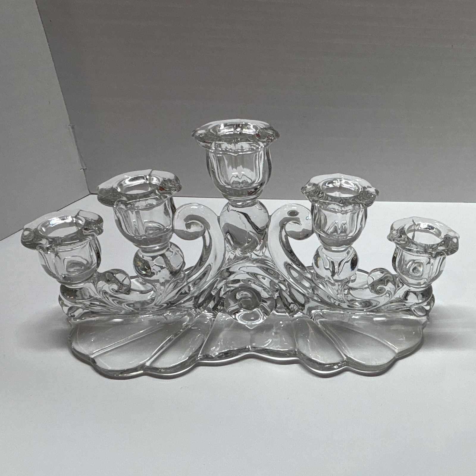 VTG Cambridge Glass Caprice 5-Light Candelabra #1337 Clear Elegant Glass 1 Piece