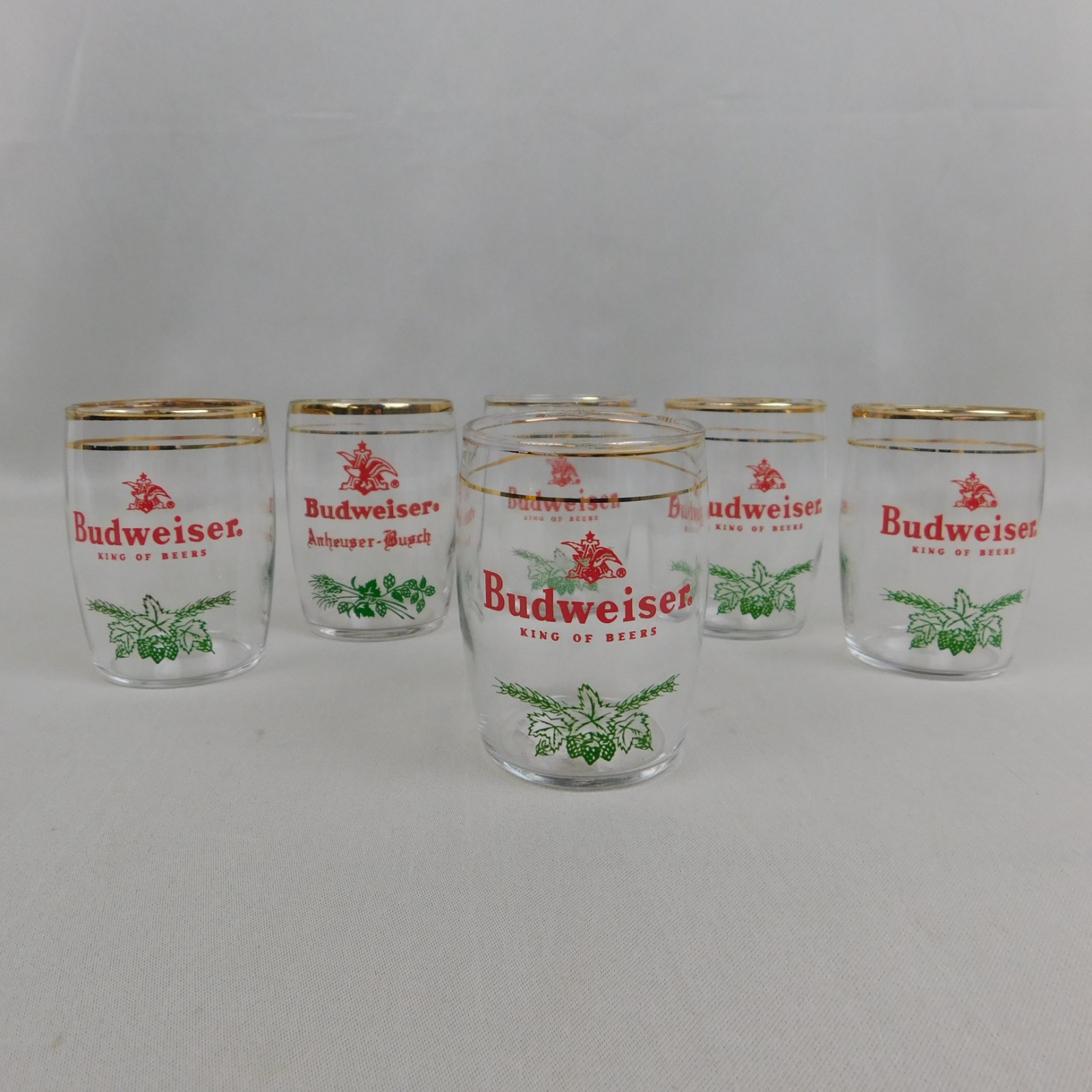 Set 6 Vintage Budweiser 3.25\