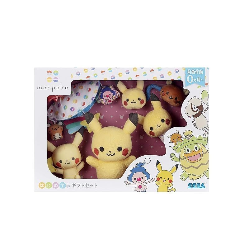 Monpoke Pikachu First Gift Set Plush Toy Doll Sega Toys Pokemon Anime japan baby