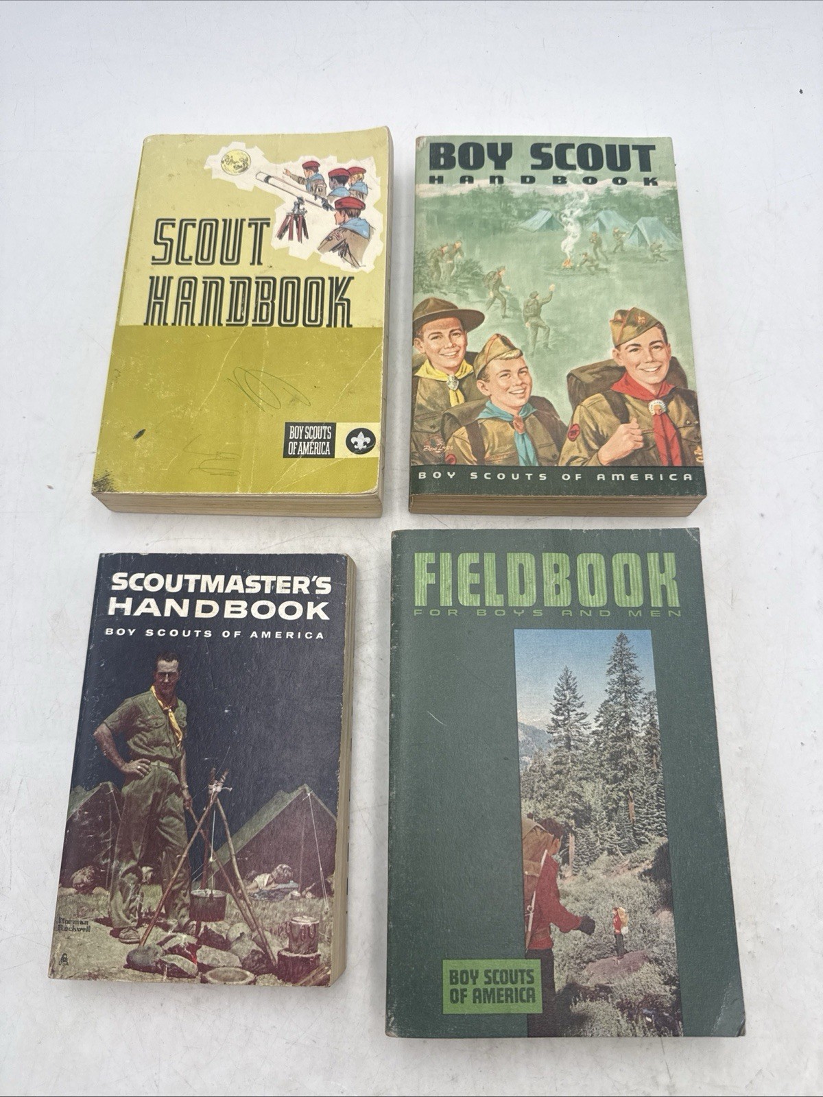 Vtg Boy Scouts Manual Lot 4 Scoutmaster Handbook Fieldbook 1960s 1970s BSA VGC