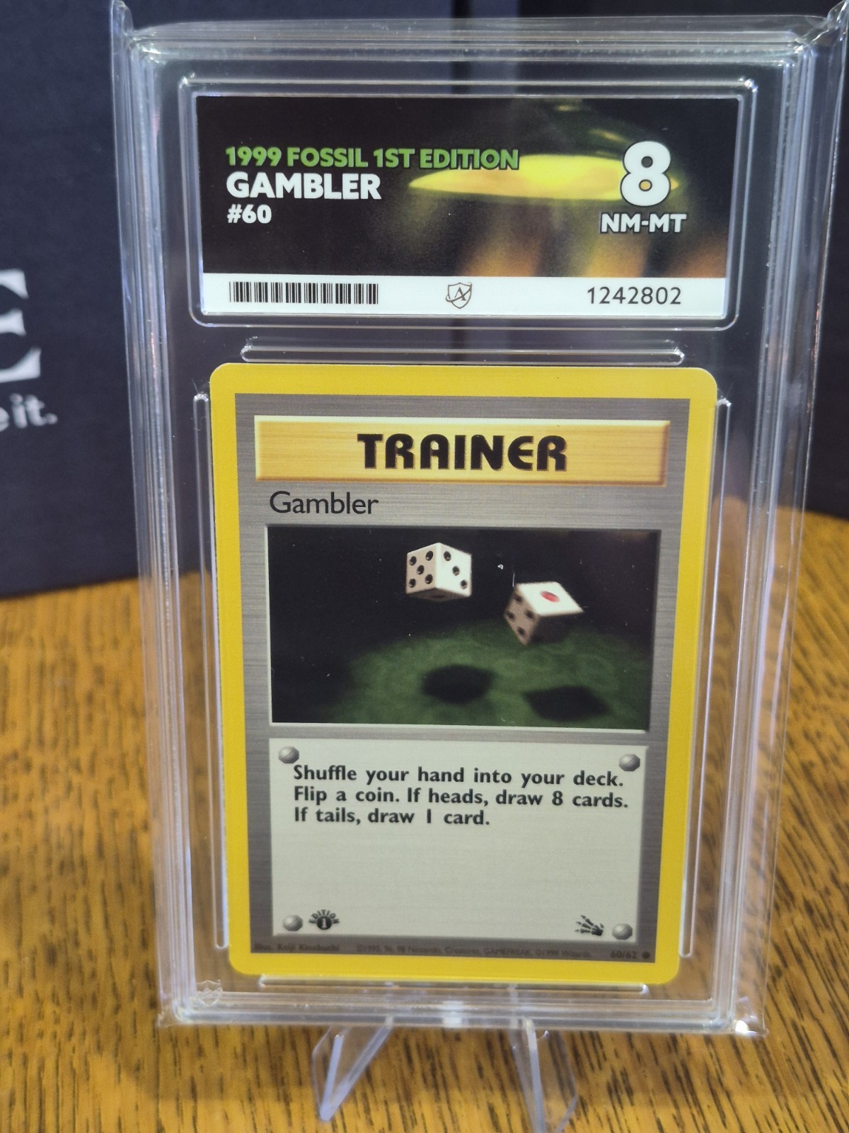 1999 Pokémon Fossil 1st Edition Gambler #60 Pop 6 Ace Grade 8 Vintage