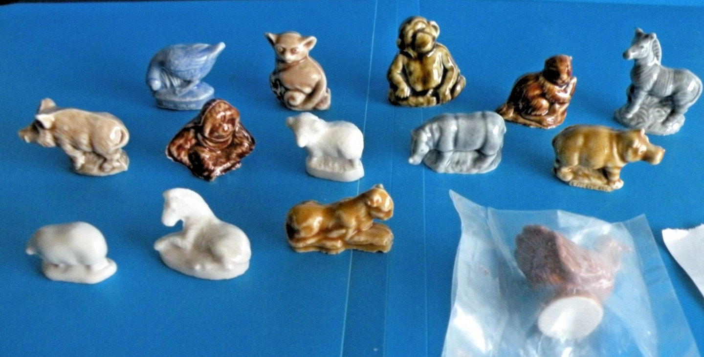 Wade red rose tea ceramic figures lot 14 Hippo Pig Zebra Turkey Monkey Lamb R1
