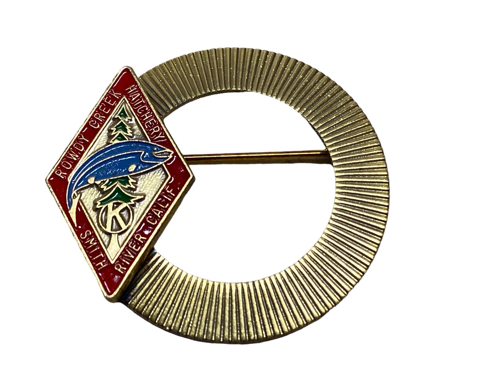 Vintage Smith River California Rowdy Creek Hatchery Collectible Pin Back Rare