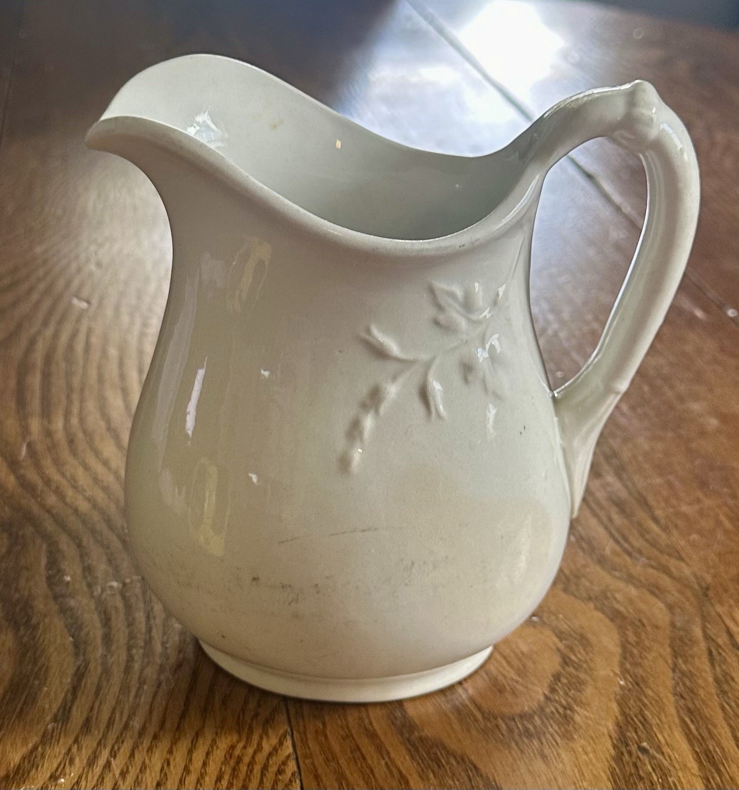 Antique Vintage White Ironstone Pitcher 6” Antique Vintage White Ironstone Pitcher 6”