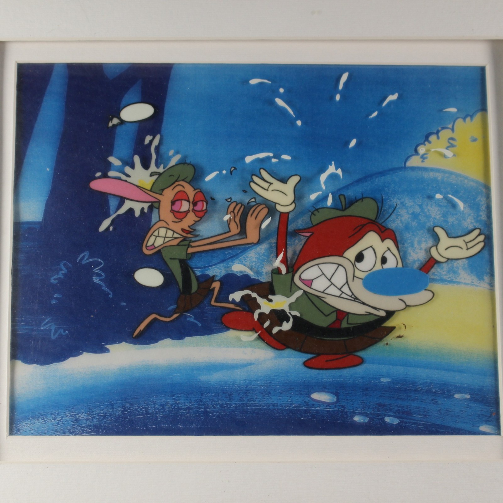 Ren & Stimpy Animation Cel Framed Art Nickelodeon 90s Cartoon Original